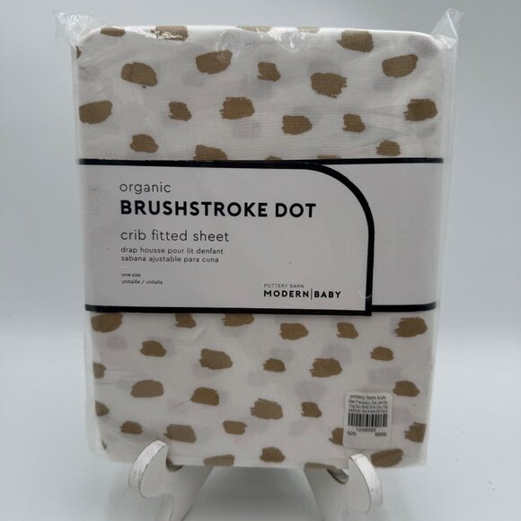 Pottery Barn Kids Organic Cotton crib Sheet Set BRUSHSTOKE DOT new in package - Picture 1 of 10